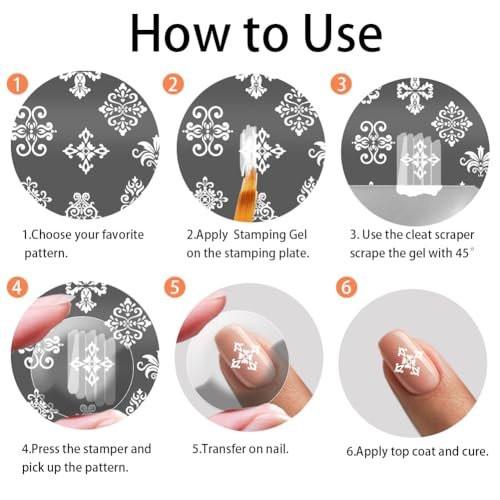 PH PandaHall 3er-Set French Flower Nail Art Stempelplatten – Edelstahl-Schablonen für Nageldesign, gemischte Blumenmotive, ethnischer Stil, für Maniküre-Salon
