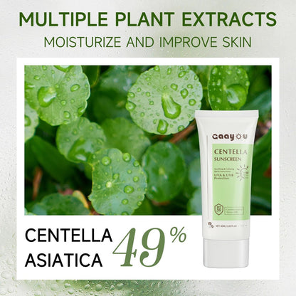 Centella Sonnencreme SPF50 PA++++ Beruhigende Feuchtigkeits-Gesichtssonnencreme mit Centella Asiatica Koreanische Sonnencreme Mattiert ohne Weißeln für fettige und empfindliche Haut