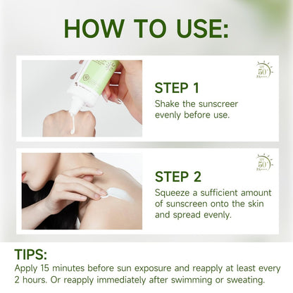 Centella Sonnencreme SPF50 PA++++ Beruhigende Feuchtigkeits-Gesichtssonnencreme mit Centella Asiatica Koreanische Sonnencreme Mattiert ohne Weißeln für fettige und empfindliche Haut