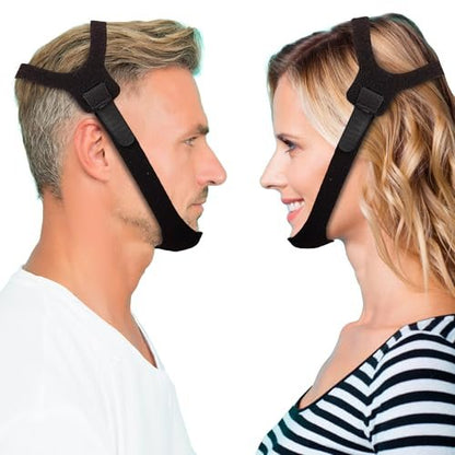 Kinnriemen für Schlaf, CPAP-Kinnriemen, Anti-Schnarchen, verstellbar, atmungsaktiv und bequem