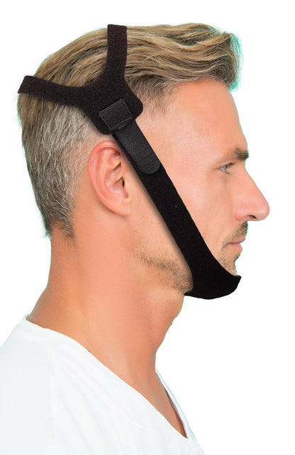 Kinnriemen für Schlaf, CPAP-Kinnriemen, Anti-Schnarchen, verstellbar, atmungsaktiv und bequem
