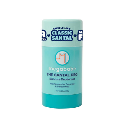 Megababe Hautpflege Deodorant – Das Santal Deo mit 72-Stunden-Geruchsschutz | Essentiell für Sommer und heißes Wetter | Restauratives Ceramid & Sandelholz | Aluminiumfrei, natürlich | 2,6 oz