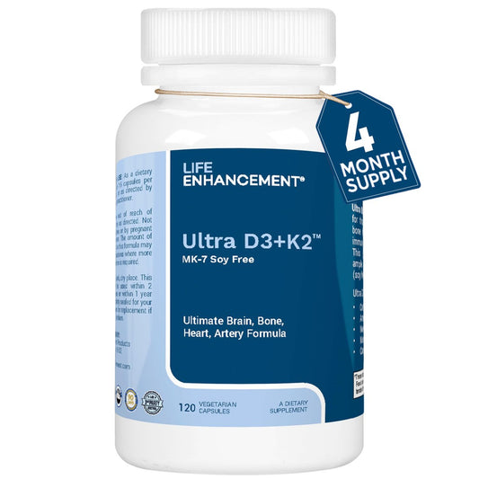 Life Enhancement Vitamin D3 K2 2000 IE – Unterstützt Muskel- und Gehirngesundheit, Immun- und Herz-Kreislauf-System – Hergestellt in den USA (120 vegane Kapseln)