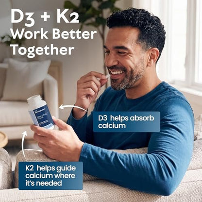 Life Enhancement Vitamin D3 K2 2000 IE – Unterstützt Muskel- und Gehirngesundheit, Immun- und Herz-Kreislauf-System – Hergestellt in den USA (120 vegane Kapseln)