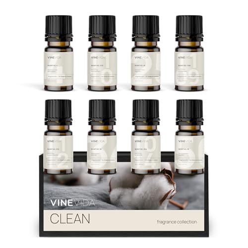 VINEVIDA [Set von 8] Saubere Düfte für die Kerzenherstellung, in USA hergestelltes Kerzenduftöl, Seifenherstellung ätherische Öle, Diffuseröl Düfte