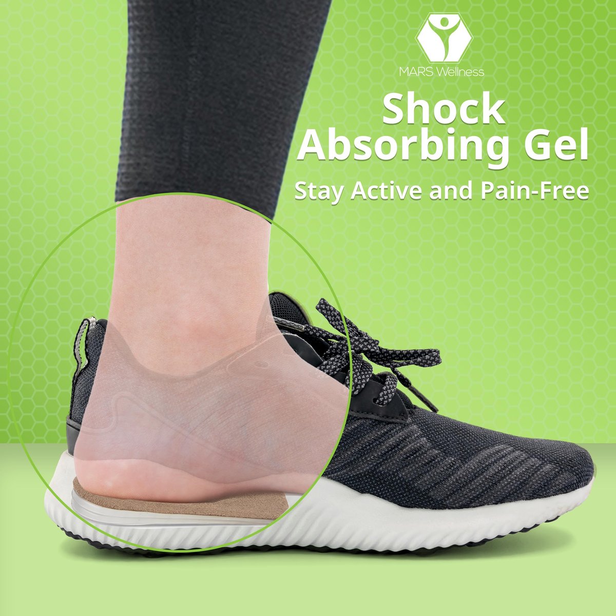 Mars Wellness Gel-Fersenlift – 3 Schichten, je 3 mm, verstellbare Höhe – Weicher Wildleder-Fersenkeil zur Schmerzlinderung – Schuh Einlagen für Männer und Frauen – Medium