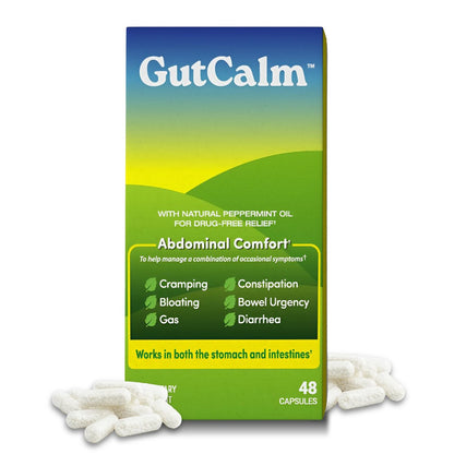 GutCalm IBS Relief – Pfefferminzöl Kapseln gegen Blähungen, Verstopfung und Verdauungsbeschwerden – 48 Stück