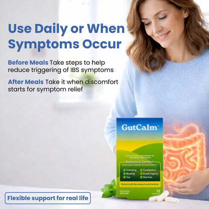 GutCalm IBS Relief – Pfefferminzöl-Kapseln gegen Blähungen, Verstopfung und für mehr Verdauungskomfort – 12 Stück