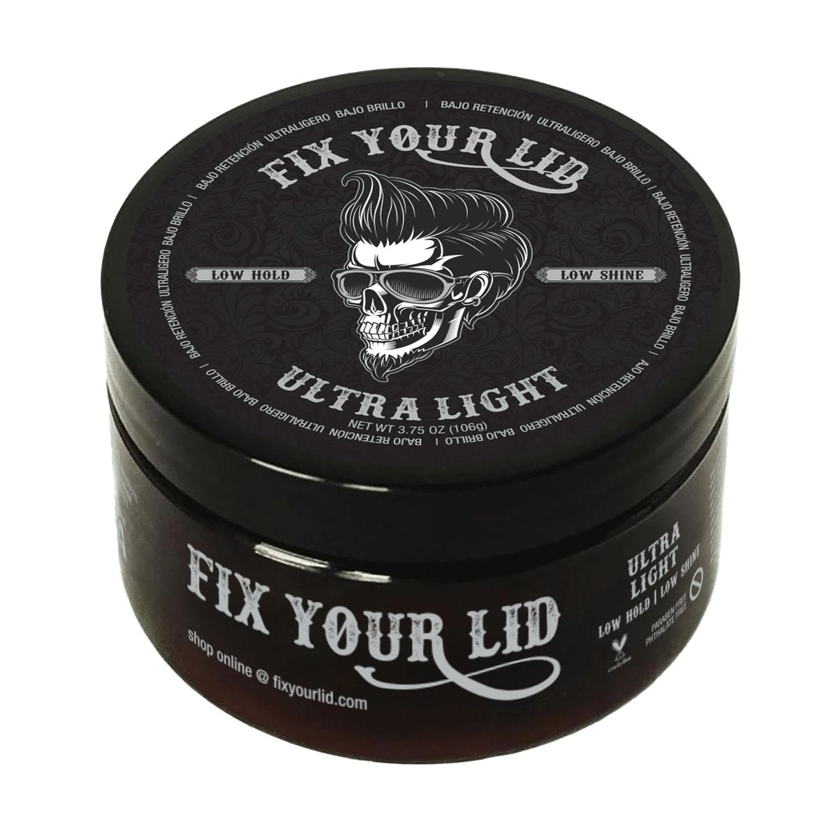 Fix Your Lid Ultra Light Pomade für Männer – Wasserbasierte Pomade mit geringem Halt und geringem Glanz – Für alle Haartypen und Frisuren – Leicht auswaschbar – 106 g