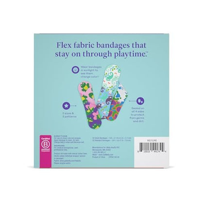 Welly Bandage Color Changing Nachfüllpack | Flexible Stoffpflaster mit wechselnden Farben | 100 Stück für kleine Schnitte, Schrammen und Wunden