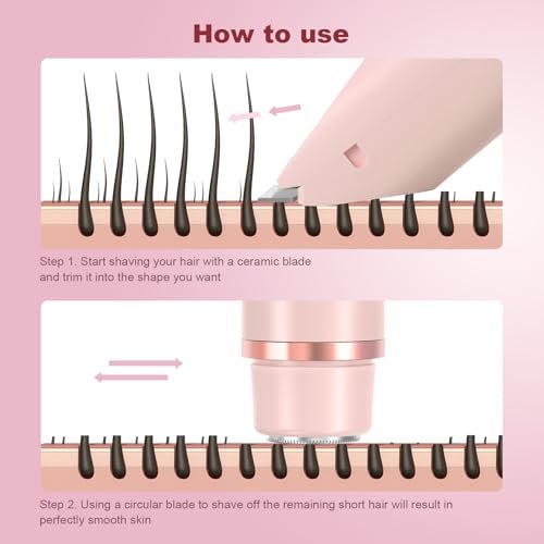 CheckSimple 2025 Bikini Trimmer für Frauen, Dermave Bikini Rasierer, 2-in-1 Elektrorasierer für Frauen (Pink)