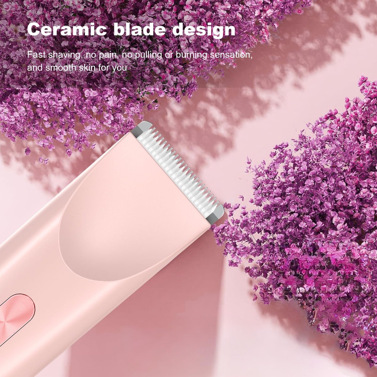 CheckSimple 2025 Bikini Trimmer für Frauen, Dermave Bikini Rasierer, 2-in-1 Elektrorasierer für Frauen (Pink)