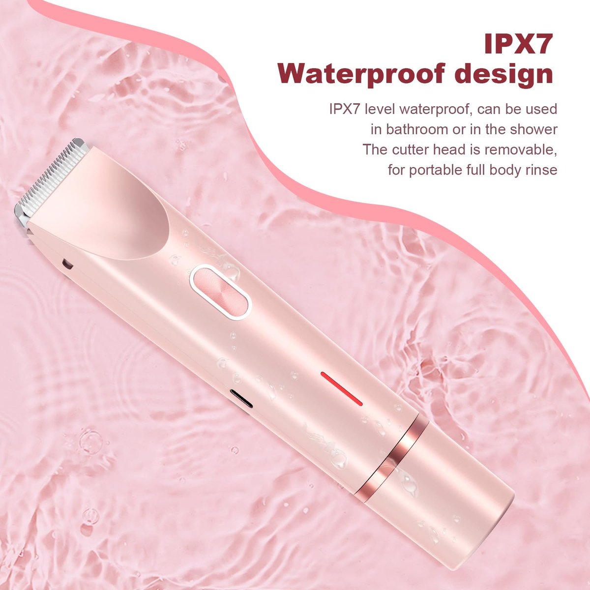 CheckSimple 2025 Bikini Trimmer für Frauen, Dermave Bikini Rasierer, 2-in-1 Elektrorasierer für Frauen (Pink)