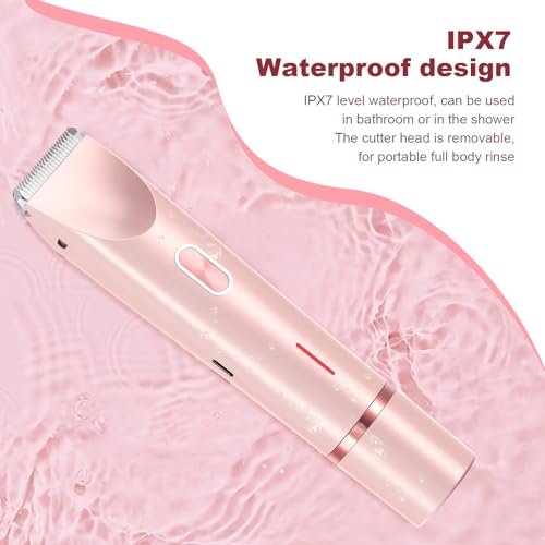 CheckSimple 2025 Bikini Trimmer für Frauen, Dermave Bikini Rasierer, 2-in-1 Elektrorasierer für Frauen (Pink)