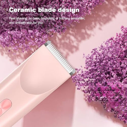 CheckSimple 2025 Bikini Trimmer für Frauen, Dermave Bikini Rasierer, 2-in-1 Elektrorasierer für Frauen (Pink)