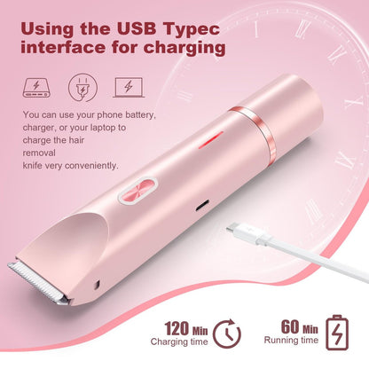 CheckSimple 2025 Bikini Trimmer für Frauen, Dermave Bikini Rasierer, 2-in-1 Elektrorasierer für Frauen (Pink)