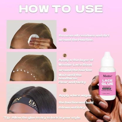 Starker Halt Kleber für Perücken und Haarsysteme – Unsichtbares Bonding, ungiftig, geruchslos, latexfrei, feuchtigkeits- und wasserbeständig – Perückenzubehör 38 ml