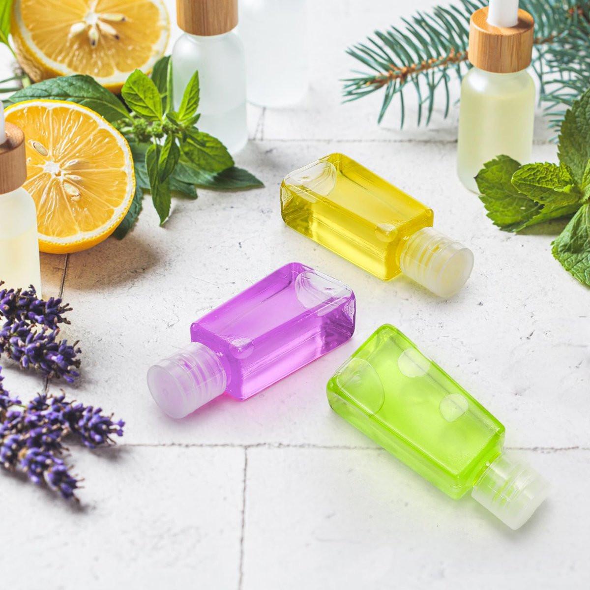 YIMITEE 100er-Pack 1 OZ Reiseflaschen aus Plastik, mit Klappdeckel, nachfüllbare Toilettenartikelflaschen, kleine Handdesinfektionsflaschen, Squeeze-Probenbehälter für Shampoo, Lotion, Flüssigseife, Creme