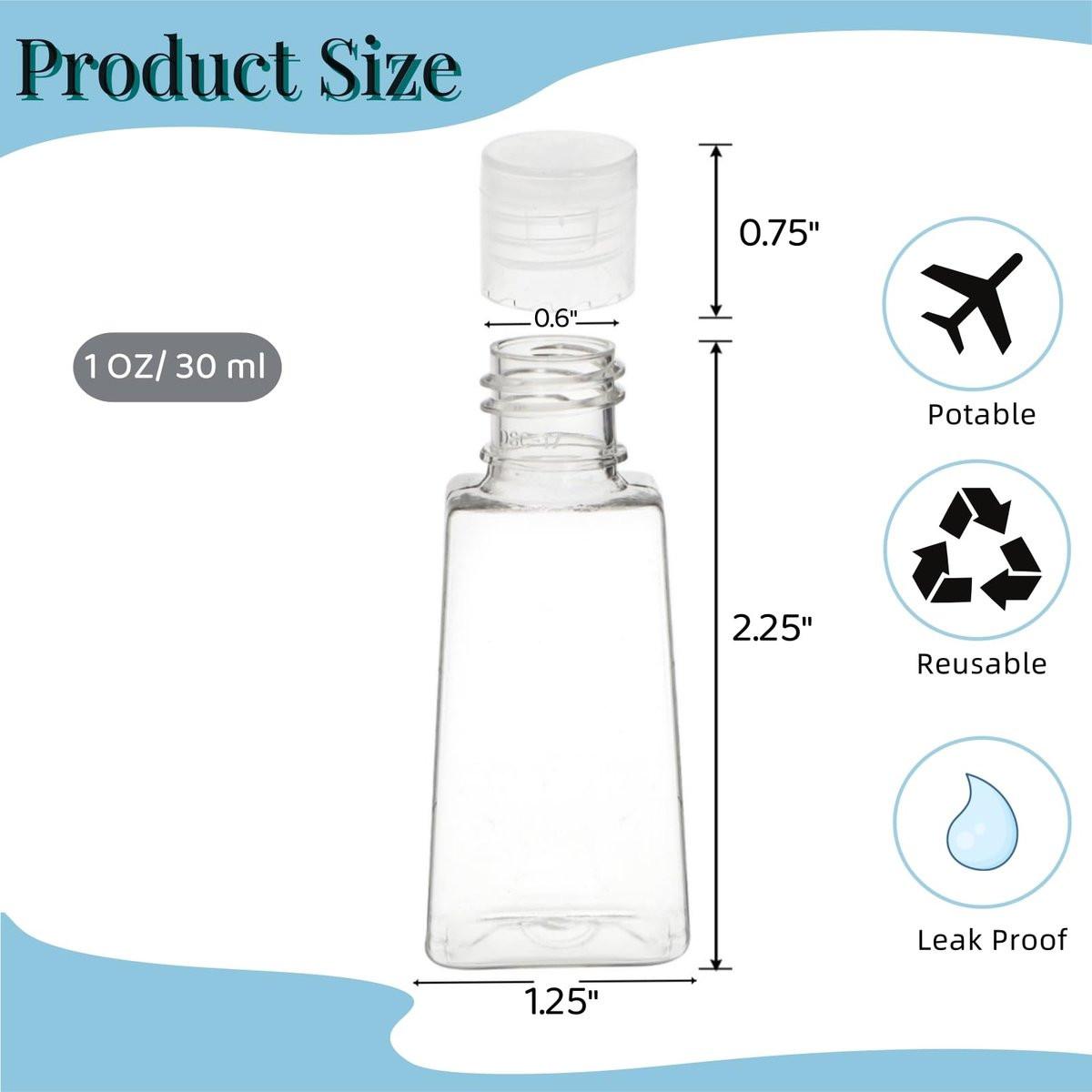 YIMITEE 100er-Pack 1 OZ Reiseflaschen aus Plastik, mit Klappdeckel, nachfüllbare Toilettenartikelflaschen, kleine Handdesinfektionsflaschen, Squeeze-Probenbehälter für Shampoo, Lotion, Flüssigseife, Creme