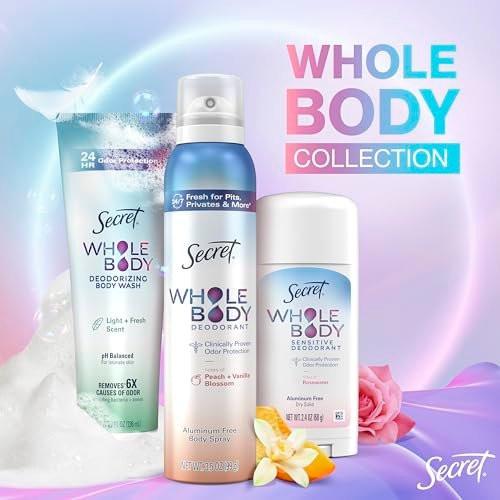 Secret Feminine Wash – 24h Deodorierende Intimwaschlotion für Frauen, pH-ausgeglichen, 8,0 oz