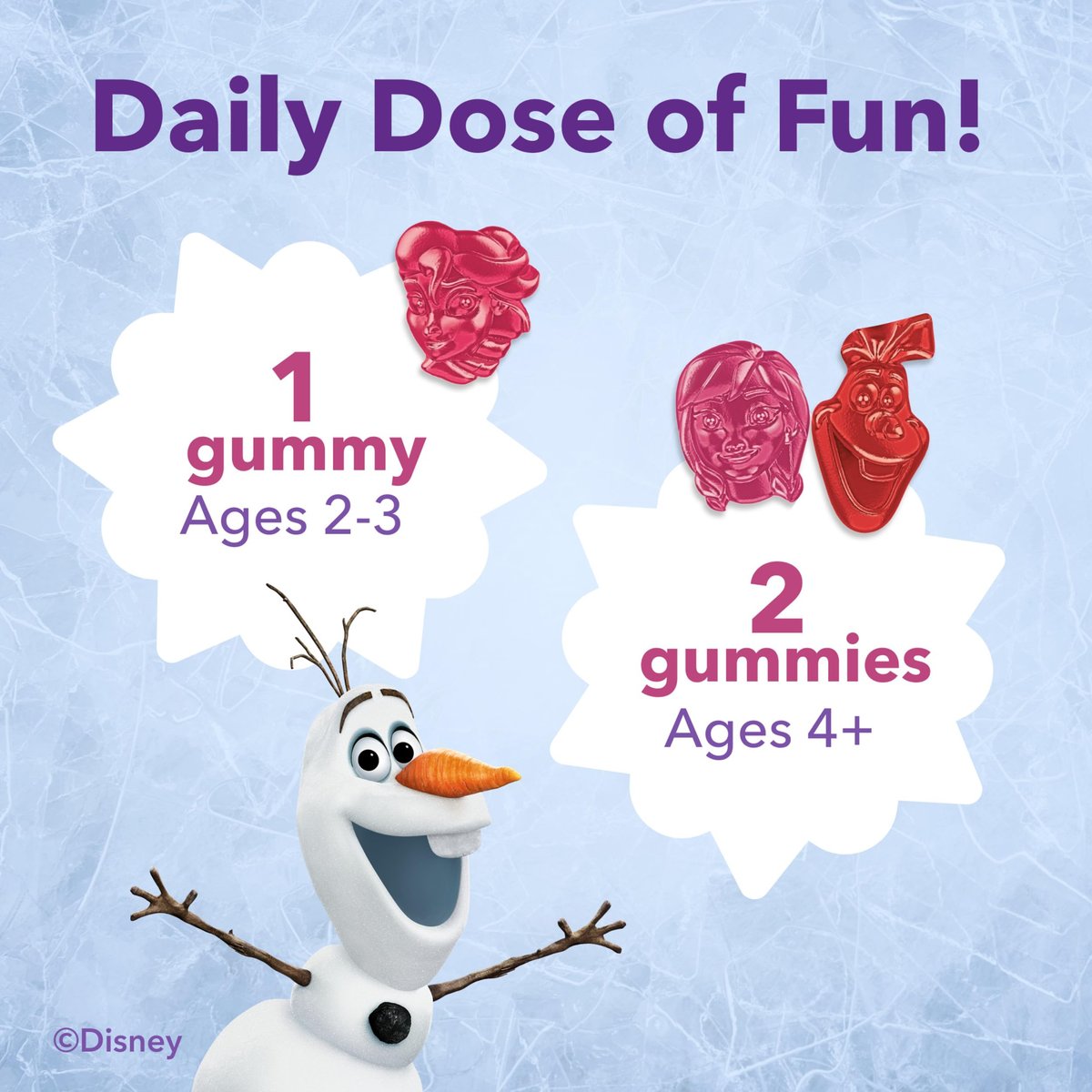 L'il Critters Gefrorene Tägliche Kinder-Multivitamin-Gummis mit gemischten Beerengeschmacksrichtungen für Kleinkinder und Kinder ab 2 Jahren, Disney Multivitamin-Gummis mit 11 essenziellen Nährstoffen, 95-190 Tagesvorrat, 190 Stück