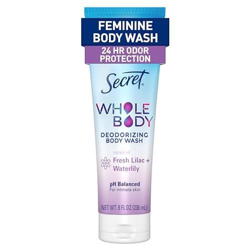 Secret Feminine Intimwaschgel, 24h Deodorierende Duschcreme für Frauen, Beseitigt 6 Ursachen von Geruch, pH-hautneutral, Überall anwendbar, Lilie & Wasserlilie Duft, 240 ml
