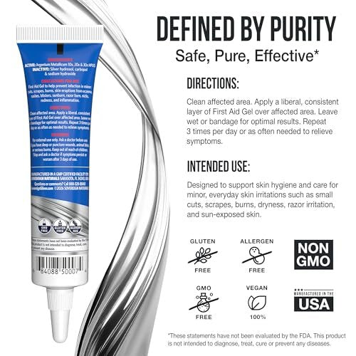 Sovereign Silver Colloidal Silver Gel – Argentum Metallicum Topische Hautpflege bei Hautinfektionen, Wunden & Verbrennungen – 0,5 Unzen (15 ml)