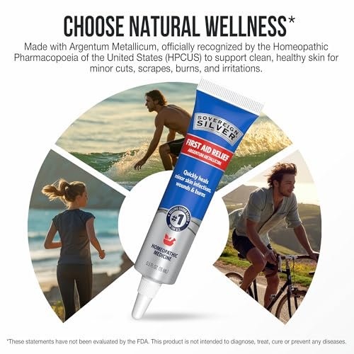 Sovereign Silver Colloidal Silver Gel – Argentum Metallicum Topische Hautpflege bei Hautinfektionen, Wunden & Verbrennungen – 0,5 Unzen (15 ml)