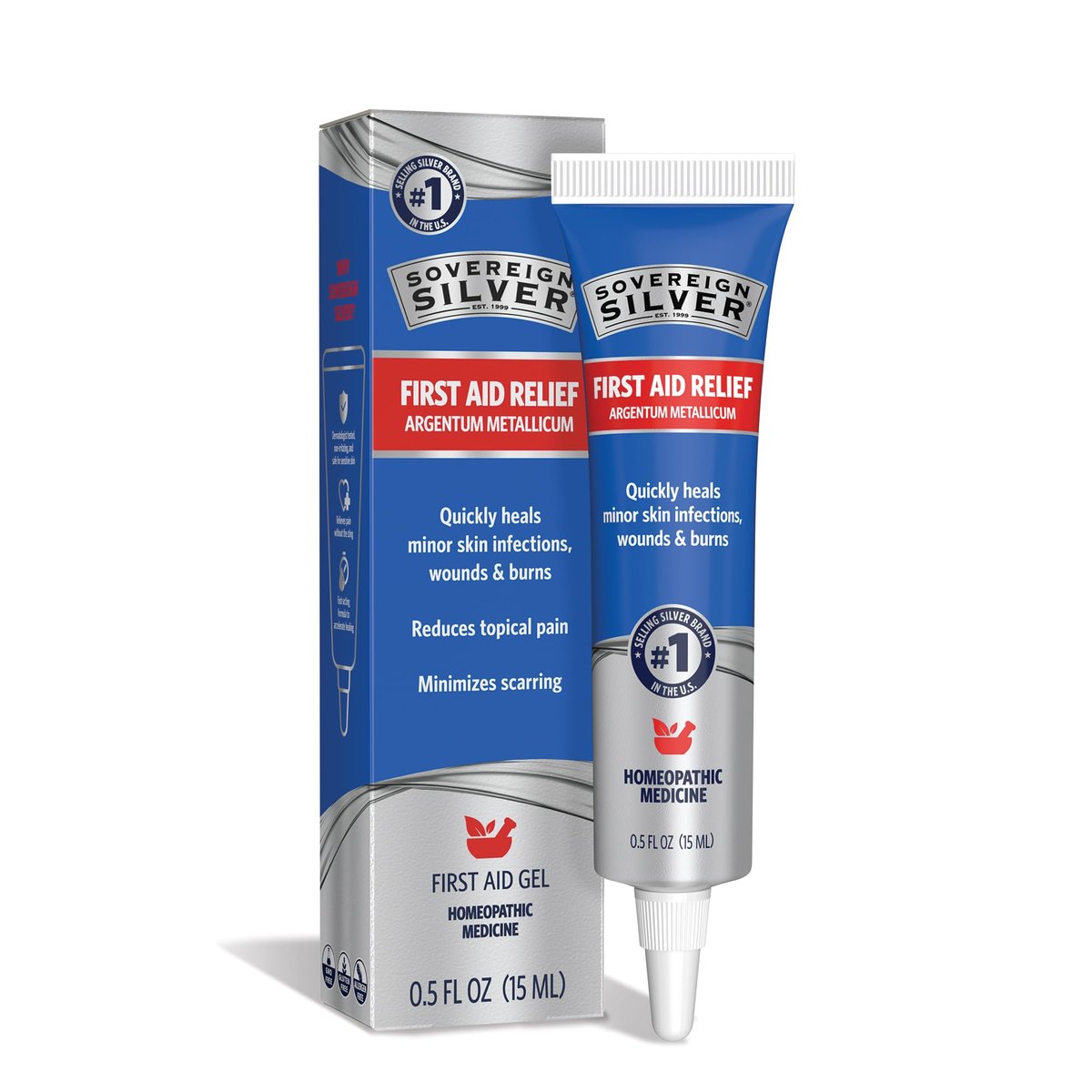 Sovereign Silver Colloidal Silver Gel – Argentum Metallicum Topische Hautpflege bei Hautinfektionen, Wunden & Verbrennungen – 0,5 Unzen (15 ml)