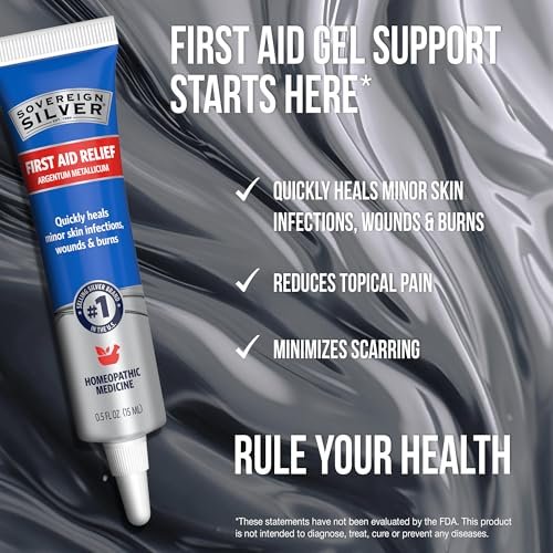 Sovereign Silver Colloidal Silver Gel – Argentum Metallicum Topische Hautpflege bei Hautinfektionen, Wunden & Verbrennungen – 0,5 Unzen (15 ml)