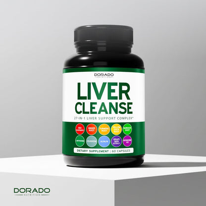 Leberreinigung Detox & Reparatur (27-in-1 Formel mit Mariendistel, Löwenzahnwurzel, Kurkuma, Artischockenextrakt & mehr) – Leberunterstützung für Erwachsene, Vegan – 60 Kapseln