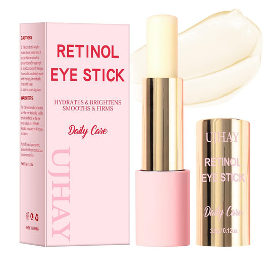 UJhay Retinol Eye Stick – Anti-Aging Augenpflege mit Koffein & Vitamin C gegen Falten, Augenringe & Schwellungen – Feuchtigkeitsspendende & Straffende Augencreme