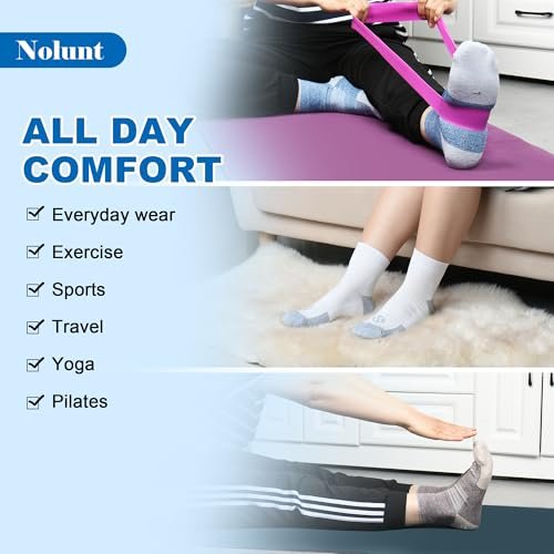 NOLUNT Diabetikersocken für Herren, 4 Paar Knöchel-Diabetiker-Neuropathie-Socken für Herren 9-12 10-13 (Dunkelblau+Weiß+Coffee+Schwarz-Large)