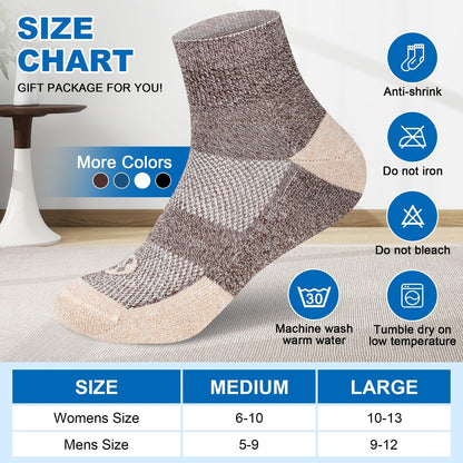 NOLUNT Diabetikersocken für Herren, 4 Paar Knöchel-Diabetiker-Neuropathie-Socken für Herren 9-12 10-13 (Dunkelblau+Weiß+Coffee+Schwarz-Large)