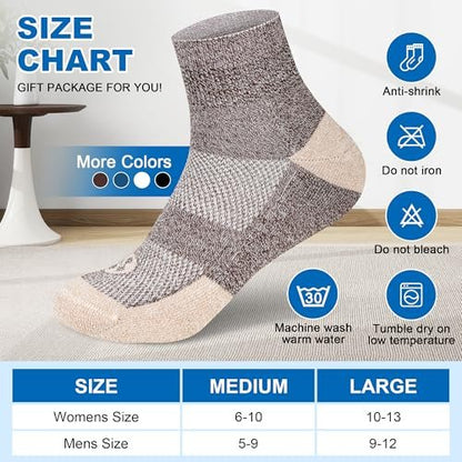 NOLUNT Diabetikersocken für Herren, 4 Paar Knöchel-Diabetiker-Neuropathie-Socken für Herren 9-12 10-13 (Dunkelblau+Weiß+Coffee+Schwarz-Large)