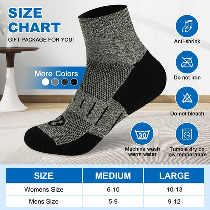 NOLUNT Diabetikersocken für Herren, 4 Paar, nicht einschnürend, Knöchelsocken, Größe 9-12/10-13 (Weiß+Grau+Gelblich-Cyan+Schwarz, groß)