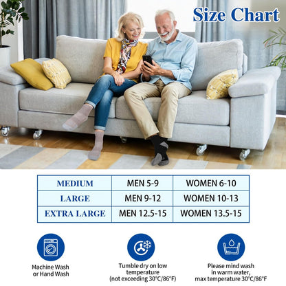 Nonlut Diabetikersocken für Herren, 6 Paar Knöchel-Diabetik-Socken für Männer, Herren 9-12 10-13 (Schwarz, Large)