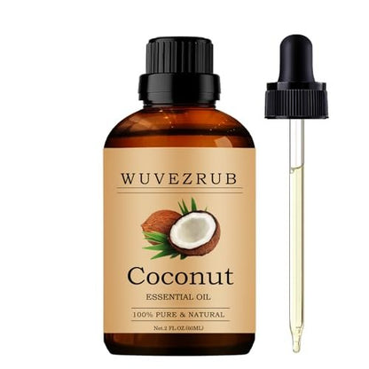 Wuvezrub Kokosnuss ätherisches Öl 60 ml – Reines Kokosöl für Aromatherapie-Diffuser, 2 Fl Oz
