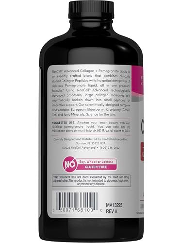 NeoCell Advanced Liquid Collagen 4000 mg – Granatapfel & Fruchtsaftkonzentrat für Frauen und Männer – 473 ml