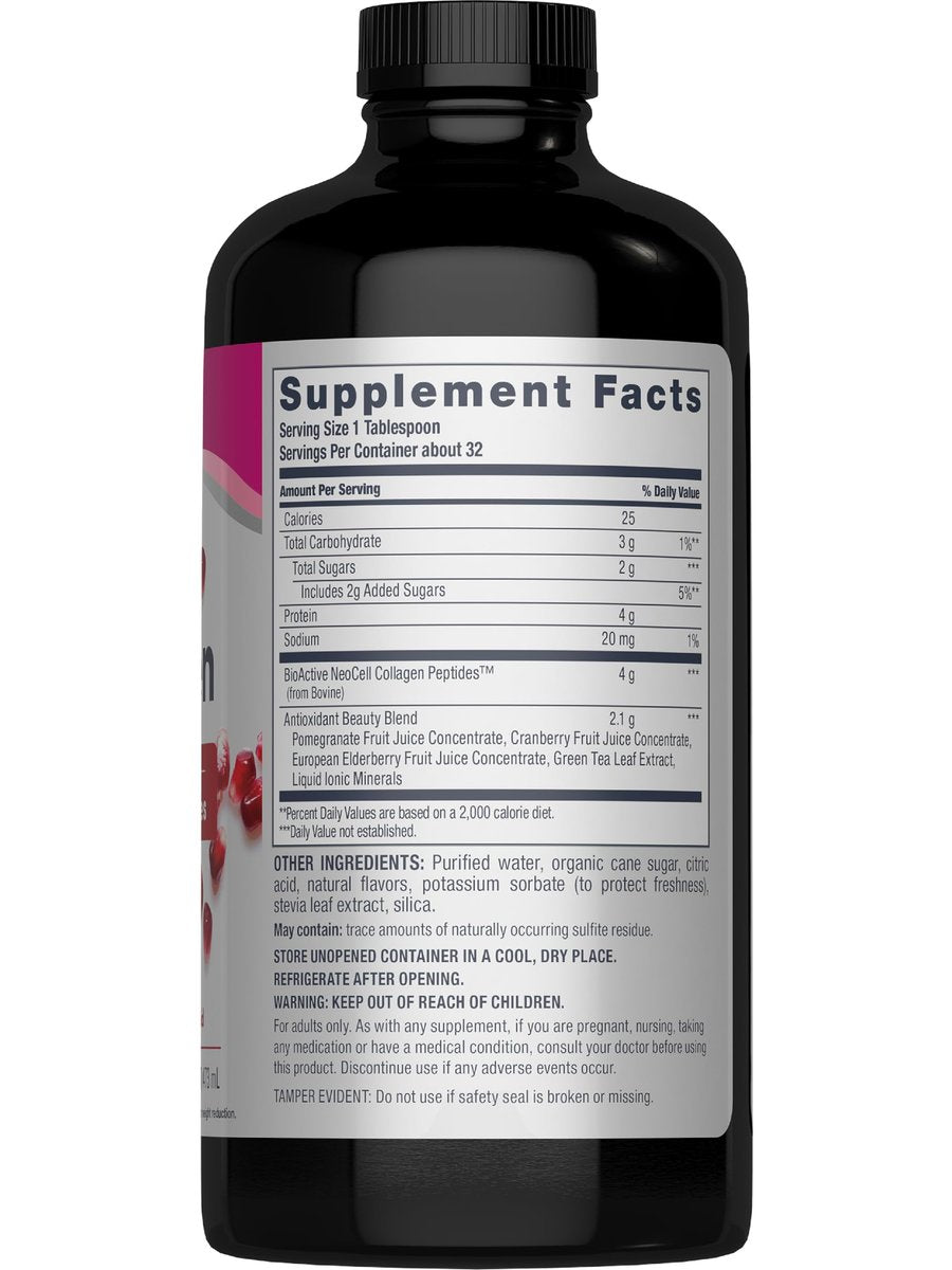 NeoCell Advanced Liquid Collagen 4000 mg – Granatapfel & Fruchtsaftkonzentrat für Frauen und Männer – 473 ml