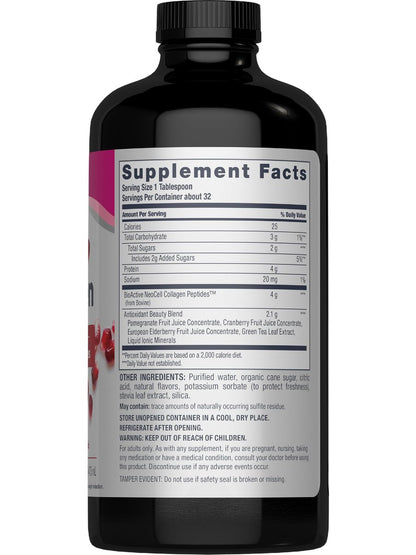 NeoCell Advanced Liquid Collagen 4000 mg – Granatapfel & Fruchtsaftkonzentrat für Frauen und Männer – 473 ml