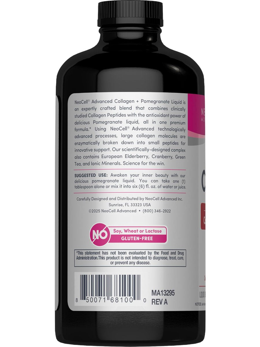NeoCell Advanced Liquid Collagen 4000 mg – Granatapfel & Fruchtsaftkonzentrat für Frauen und Männer – 473 ml