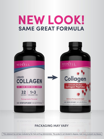 NeoCell Advanced Liquid Collagen 4000 mg – Granatapfel & Fruchtsaftkonzentrat für Frauen und Männer – 473 ml