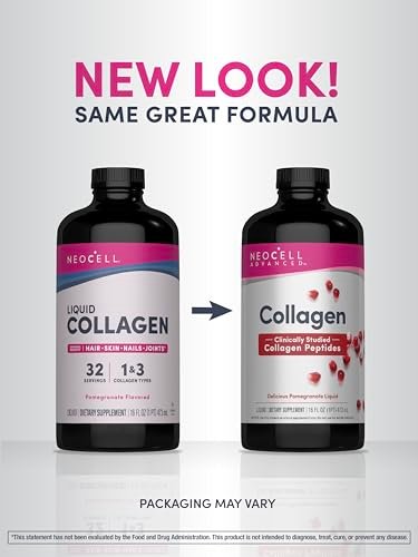 NeoCell Advanced Liquid Collagen 4000 mg – Granatapfel & Fruchtsaftkonzentrat für Frauen und Männer – 473 ml