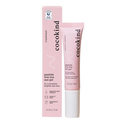 Cocokind Peptide Eye Gel – Leichte & feuchtigkeitsspendende Augenpflege gegen Fältchen, für empfindliche Haut, ohne Duftstoffe, tierversuchsfrei, vegan, 15 ml