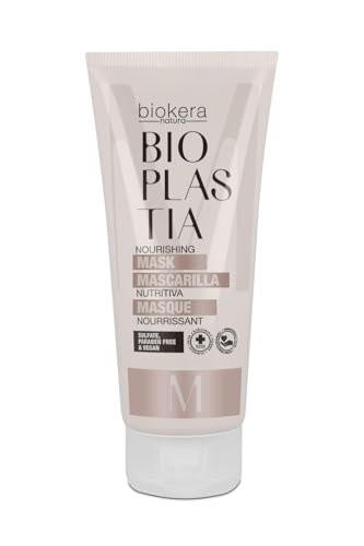 SALERM Nährende Haarmaske – Biokera Bioplastia – 200 ml – Veganes Keratin und Mankett-Samenöl – Stellt wieder her und schützt – Stärkeres und elastischeres Haar – Anti-Frizz
