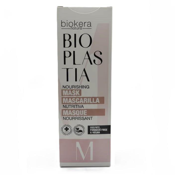 SALERM Nährende Haarmaske – Biokera Bioplastia – 200 ml – Veganes Keratin und Mankett-Samenöl – Stellt wieder her und schützt – Stärkeres und elastischeres Haar – Anti-Frizz