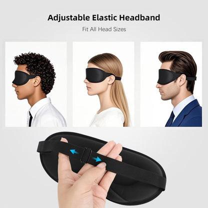 ANPKEC Schlafmaske, 3D konturierte Schlafmaske, 99% Lichtblockierung, Null Augendruck, verstellbares Band für Männer und Frauen, für Schlaf, Yoga, Reisen (Schwarz)