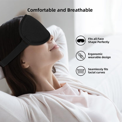 ANPKEC Schlafmaske, 3D konturierte Schlafmaske, 99% Lichtblockierung, Null Augendruck, verstellbares Band für Männer und Frauen, für Schlaf, Yoga, Reisen (Schwarz)