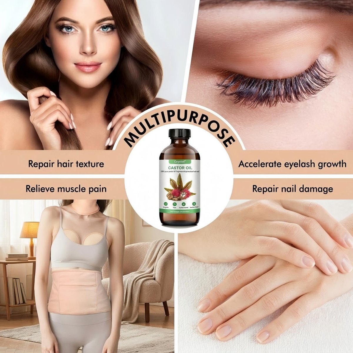 Rizinusöl-Wickel-Set zur ganzheitlichen Wellness-Förderung – Wiederverwendbare Bio-Rizinusöl-Packs mit weichem Baumwollfutter für Bauch, Nacken und Brust – Einfach anzuwenden